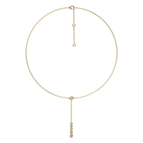 1/2 CT. Zephyr Round Bezel Lab Created Diamond Y Necklace