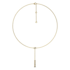 1/2 CT. Zephyr Round Bezel Lab Created Diamond Y Necklace