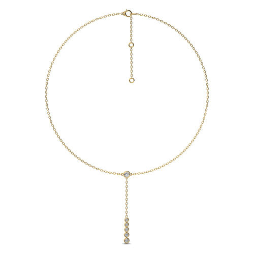 1/2 CT. Zephyr Round Bezel Lab Created Diamond Y Necklace