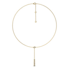 1/2 CT. Zephyr Round Bezel Natural Diamond Y Necklace