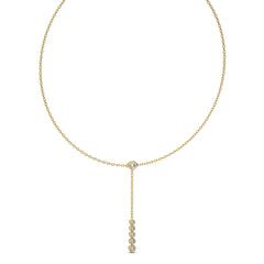 1/2 CT. Zephyr Round Bezel Lab Created Diamond Y Necklace