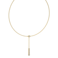 1/2 CT. Zephyr Round Bezel Lab Created Diamond Y Necklace