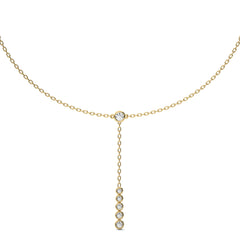 1/2 CT. Zephyr Round Bezel Lab Created Diamond Y Necklace