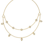 1 CT. Double Layered Five Motifs Marquise and Round Station Necklace