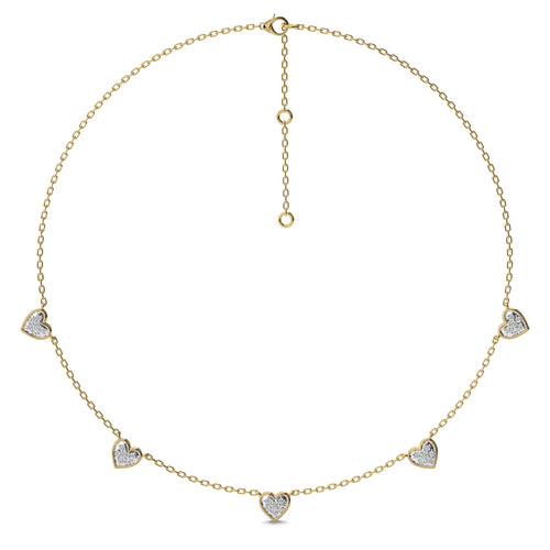 1/2 CT. Graceful Heart Shapes Round Lab Created Diamond by the yard Necklace