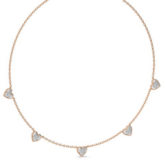 1/2 CT. Graceful Heart Shapes Round Lab Created Diamond by the yard Necklace