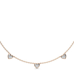 1/2 CT. Graceful Heart Shapes Round Lab Created Diamond by the yard Necklace