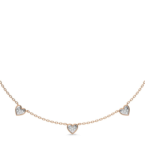 1/2 CT. Graceful Heart Shapes Round Lab Created Diamond by the yard Necklace