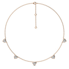1/2 CT. Graceful Heart Shapes Round Lab Created Diamond by the yard Necklace