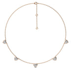 1/2 CT. Graceful Heart Shapes Round Lab Created Diamond by the yard Necklace