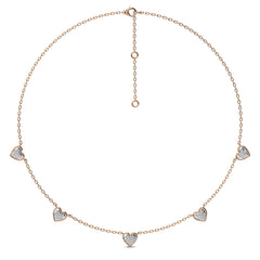 1/2 CT. Graceful Heart Shapes Round Lab Created Diamond by the yard Necklace