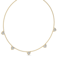 1/2 CT. Graceful Heart Shapes Round Lab Created Diamond by the yard Necklace