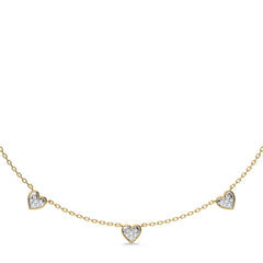 1/2 CT. Graceful Heart Shapes Round Lab Created Diamond by the yard Necklace