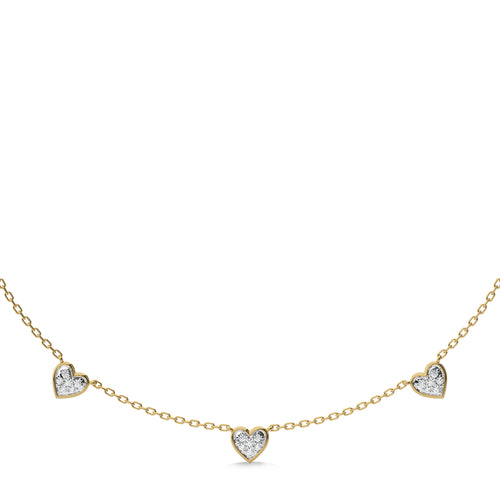 1/2 CT. Graceful Heart Shapes Round Lab Created Diamond by the yard Necklace