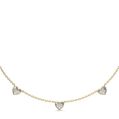 1/2 CT. Graceful Heart Shapes Round Lab Created Diamond by the yard Necklace