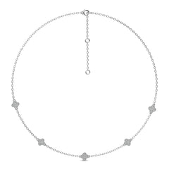 1 CT. Shimmering Rounds Five Motifs Lab Created Diamond Station Necklace