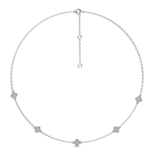 1 CT. Shimmering Rounds Five Motifs Lab Created Diamond Station Necklace