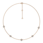 1 CT. Shimmering Rounds Five Motifs Station Necklace
