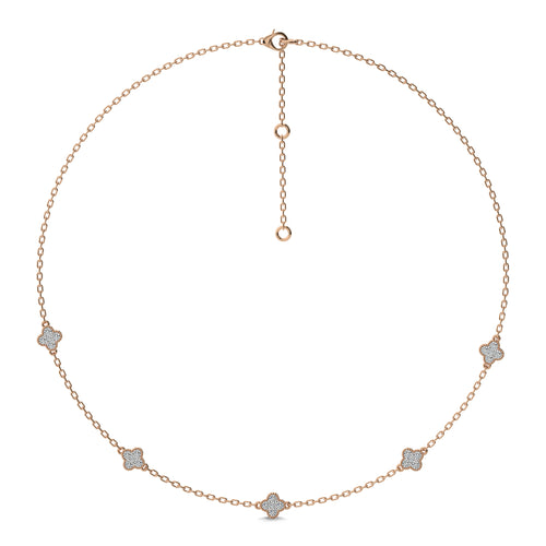 1 CT. Shimmering Rounds Five Motifs Station Necklace