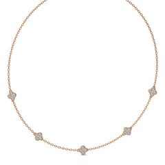 1 CT. Shimmering Rounds Five Motifs Lab Created Diamond Station Necklace