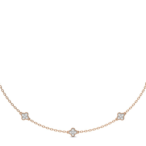1 CT. Shimmering Rounds Five Motifs Lab Created Diamond Station Necklace