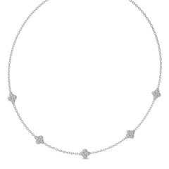 1 CT. Shimmering Rounds Five Motifs Station Necklace