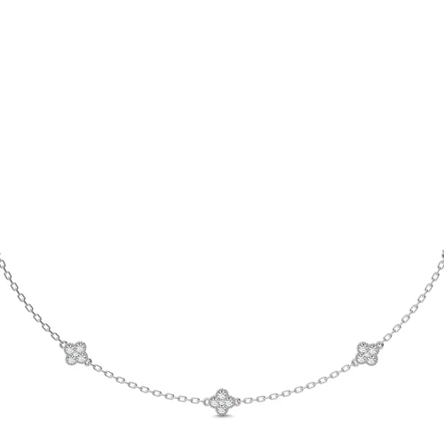 1 CT. Shimmering Rounds Five Motifs Lab Created Diamond Station Necklace