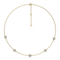 1 CT. Shimmering Rounds Five Motifs Lab Created Diamond Station Necklace