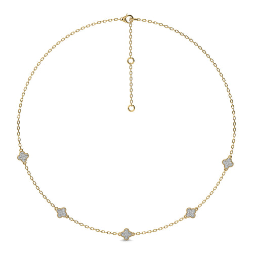 1 CT. Shimmering Rounds Five Motifs Lab Created Diamond Station Necklace