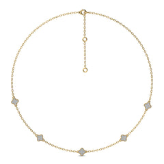 1 CT. Shimmering Rounds Five Motifs Station Necklace