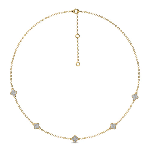 1 CT. Shimmering Rounds Five Motifs Station Necklace
