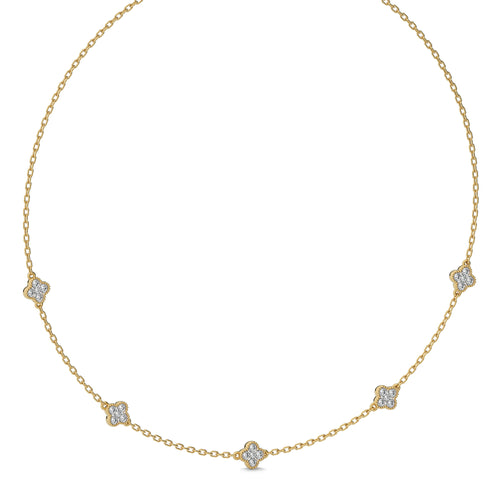 1 CT. Shimmering Rounds Five Motifs Lab Created Diamond Station Necklace