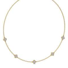 1 CT. Shimmering Rounds Five Motifs Station Necklace
