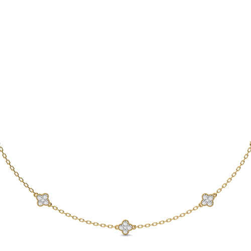 1 CT. Shimmering Rounds Five Motifs Lab Created Diamond Station Necklace
