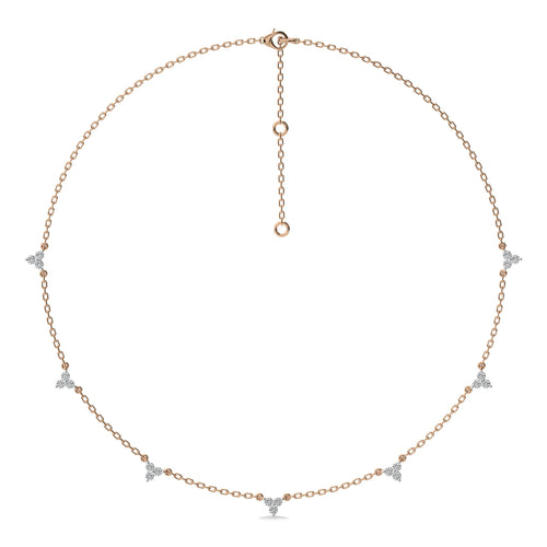 1 CT. Noble Trio Round Lab Created Diamond Station Necklace