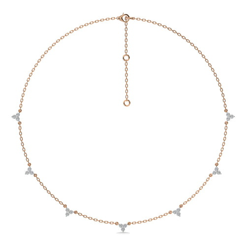 1 CT. Noble Trio Round Natural Diamond Station Necklace
