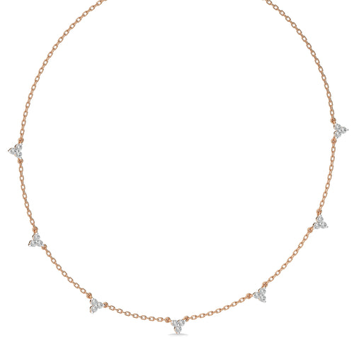 1 CT. Noble Trio Round Lab Created Diamond Station Necklace