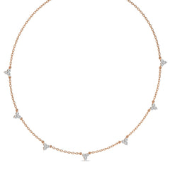 1 CT. Noble Trio Round Natural Diamond Station Necklace