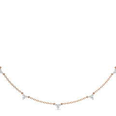 1 CT. Noble Trio Round Lab Created Diamond Station Necklace