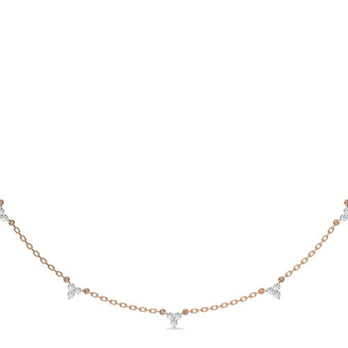 1 CT. Noble Trio Round Lab Created Diamond Station Necklace