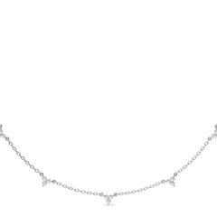 1 CT. Noble Trio Round Lab Created Diamond Station Necklace