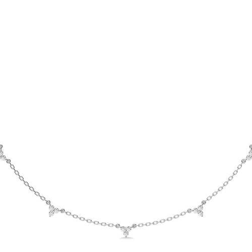 1 CT. Noble Trio Round Lab Created Diamond Station Necklace
