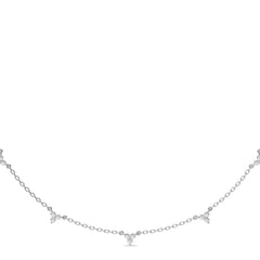 1 CT. Noble Trio Round Lab Created Diamond Station Necklace
