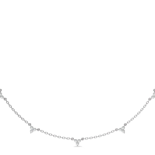 1 CT. Noble Trio Round Lab Created Diamond Station Necklace