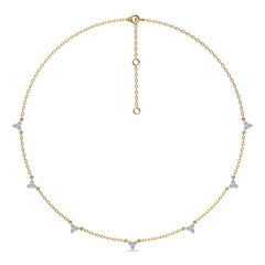 1 CT. Noble Trio Round Natural Diamond Station Necklace