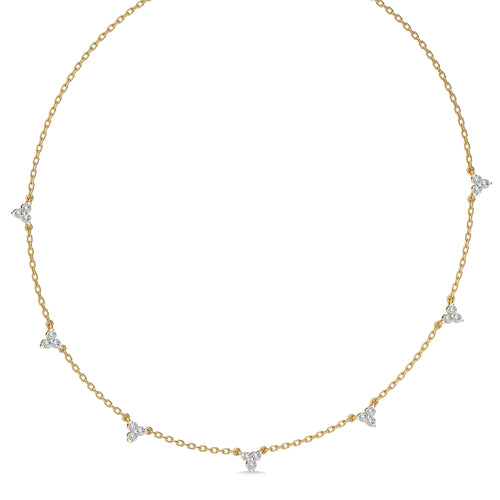 1 CT. Noble Trio Round Lab Created Diamond Station Necklace