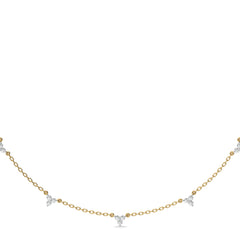 1 CT. Noble Trio Round Natural Diamond Station Necklace