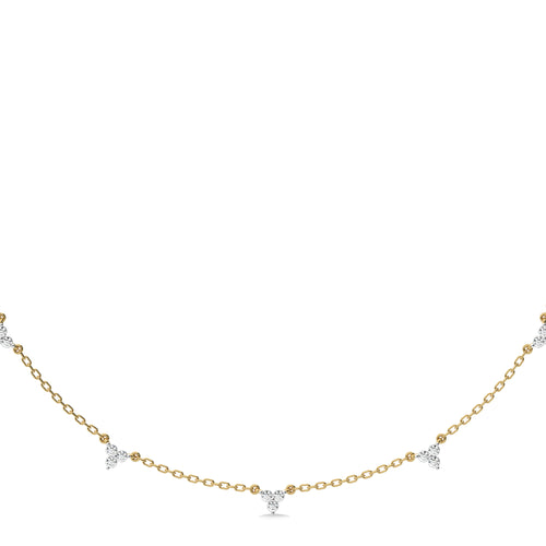 1 CT. Noble Trio Round Natural Diamond Station Necklace