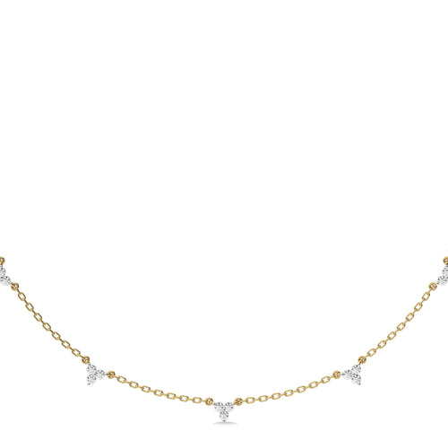 1 CT. Noble Trio Round Lab Created Diamond Station Necklace