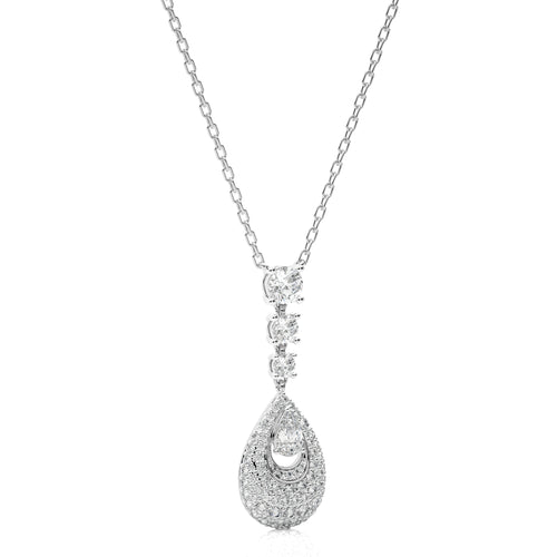 2 1/2 CT. Teardrop Cluster Cocktail Lab Created Diamond Fashion Pendant/Necklace.